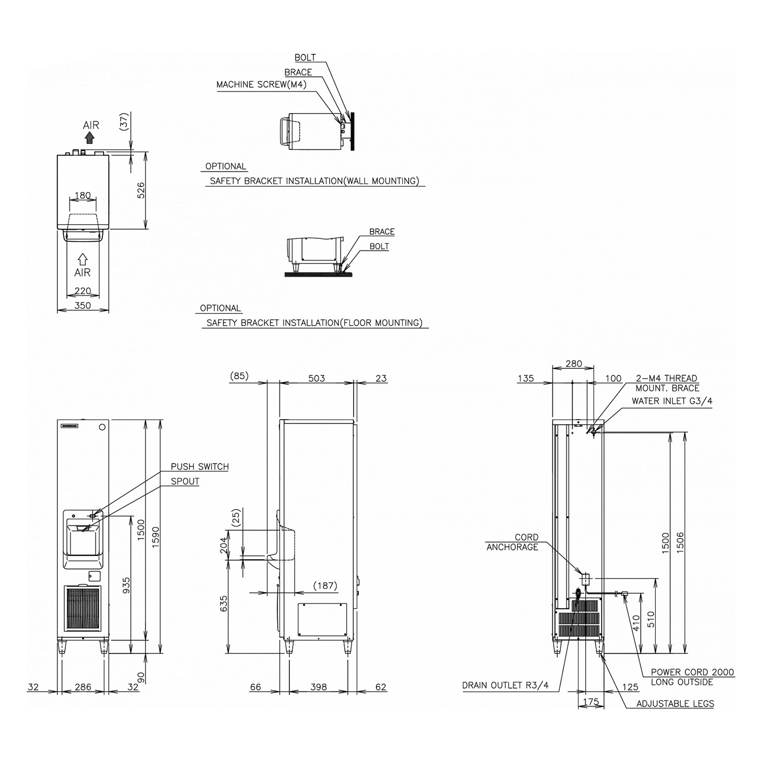Eiswürfeldispenser Hoshizaki 43 kg/24h DIM-40DE-HC Eiswürfel
