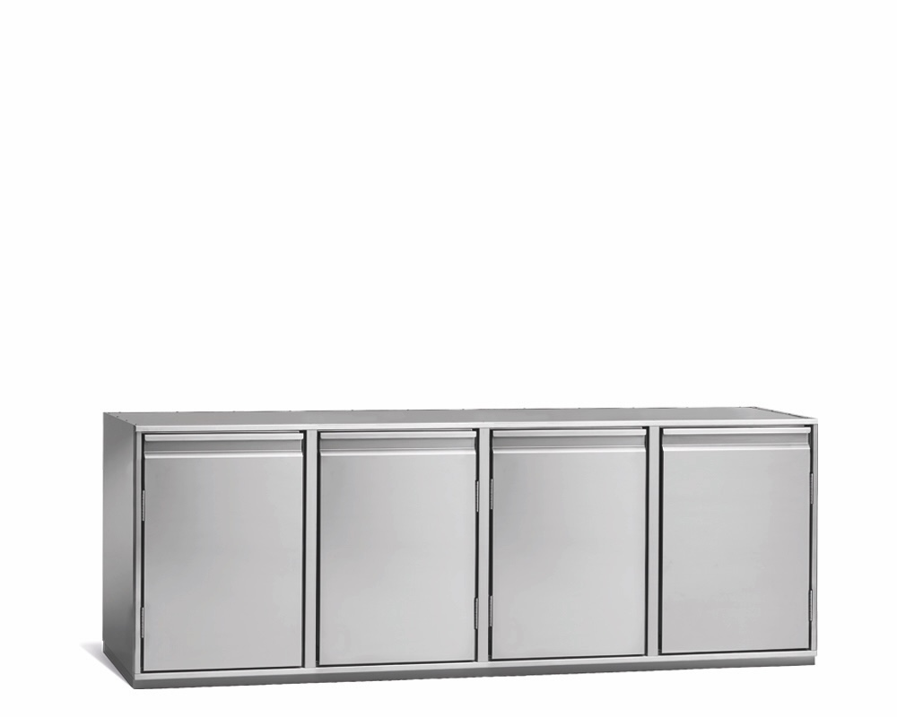 Getränkekühltisch AT, 4 Türen, H 815 × T 680 mm, ohne I-Fach