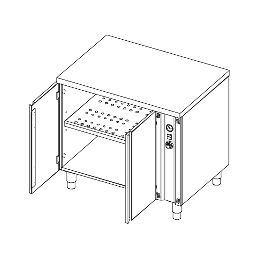 Wärmeschrank mit Flügeltüren