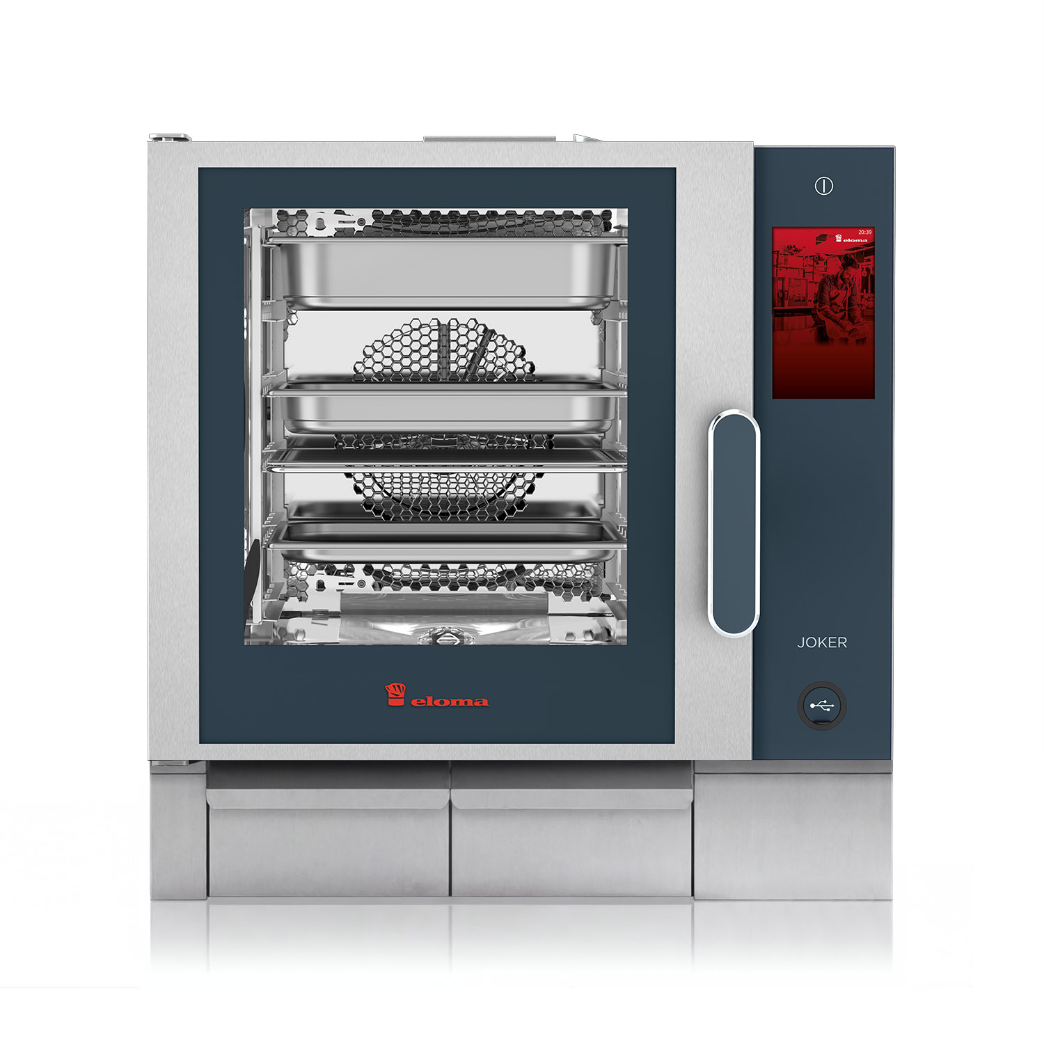 Eloma-Joker-Heissluftdmpfer-MT-Bedienung-Rechts-Linksanschlag-Frischdampfsystem-mobile-Edition-Serie-20