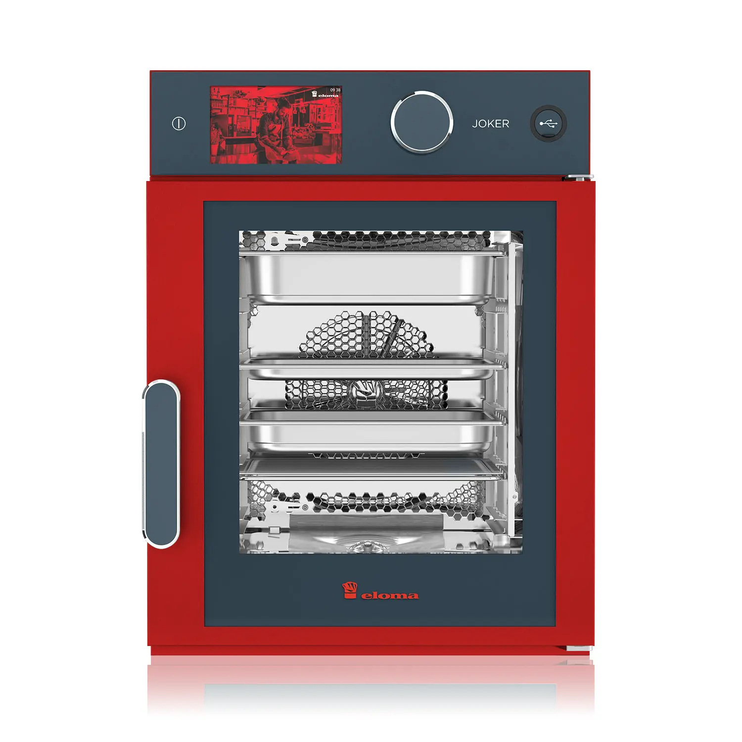 Eloma JOKER Heissluftdämpfer 6 x GN 1/1, ST-Steuerung, Türanschlag rechts,, Gehäusesonderfarbe*