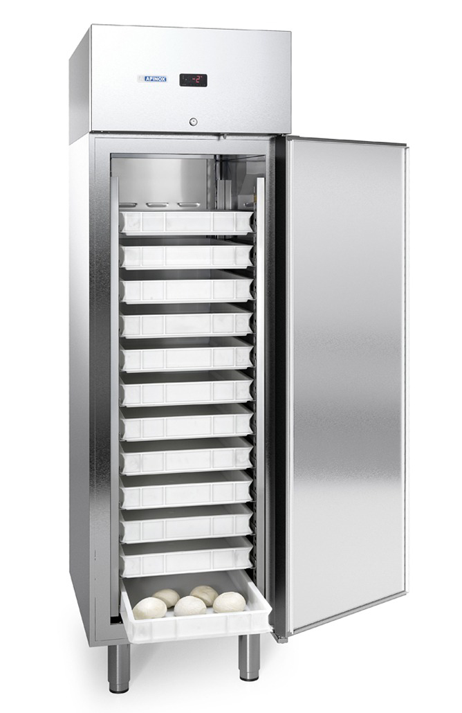 Afinox Compatto 400 S Pizza mit Pizzateig-Behältern