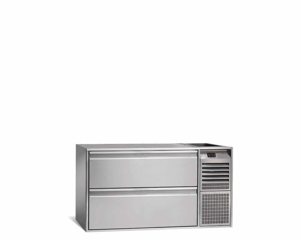 Speiseeis-Tiefkühlunterbau GN Premium, 2 Fächer, H 710 mm, steckerfertig