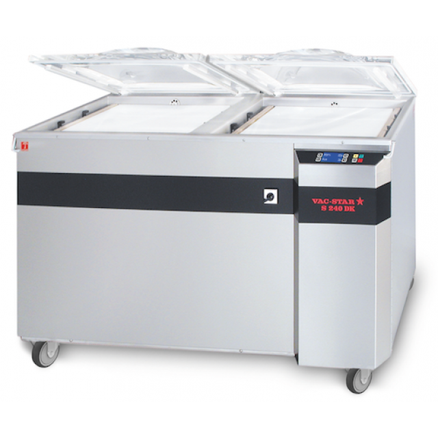 Vakuummaschine VAC-STAR S-225 DK, Doppelkammermaschine fahrbar, Schweissbalken 4×470 mm