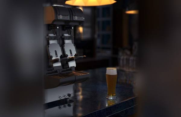 Hoshizaki Beermatic automatische Bierzapfanlage an der Bar