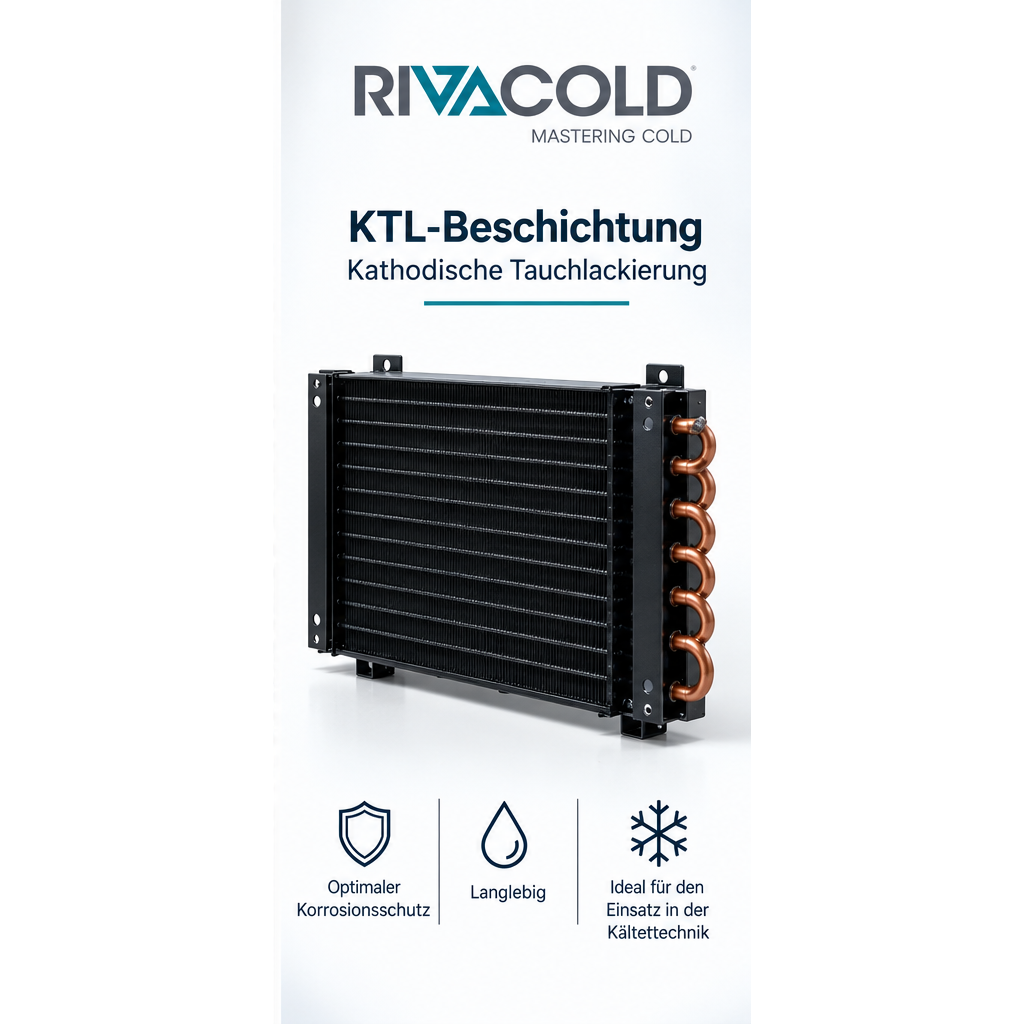 KTL-Beschichtung Verdampfer für RIVACOLD Decken-Aggregat wassergekühlt 1x300