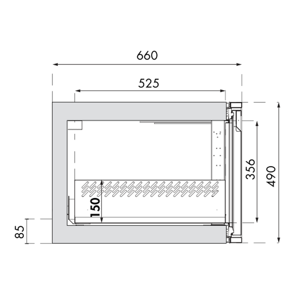 Schublade anstelle Flügeltür GN Premium, Korpushöhe 490 mm