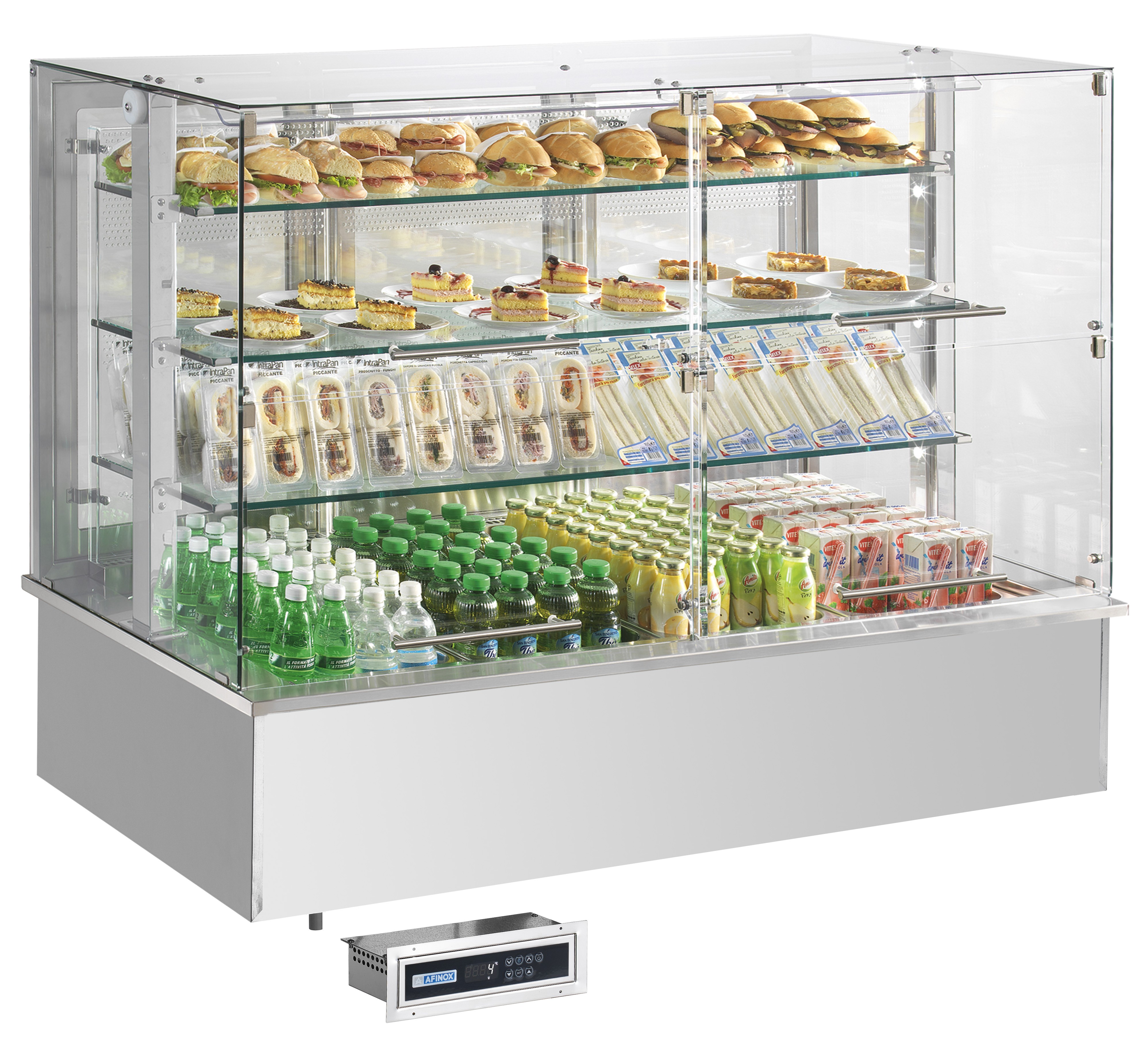 Einbau-Kühlvitrine SOUL PLUS BLUE PLATINUM, 4 x GN 1/1 (Klappen), ohne Aggregat