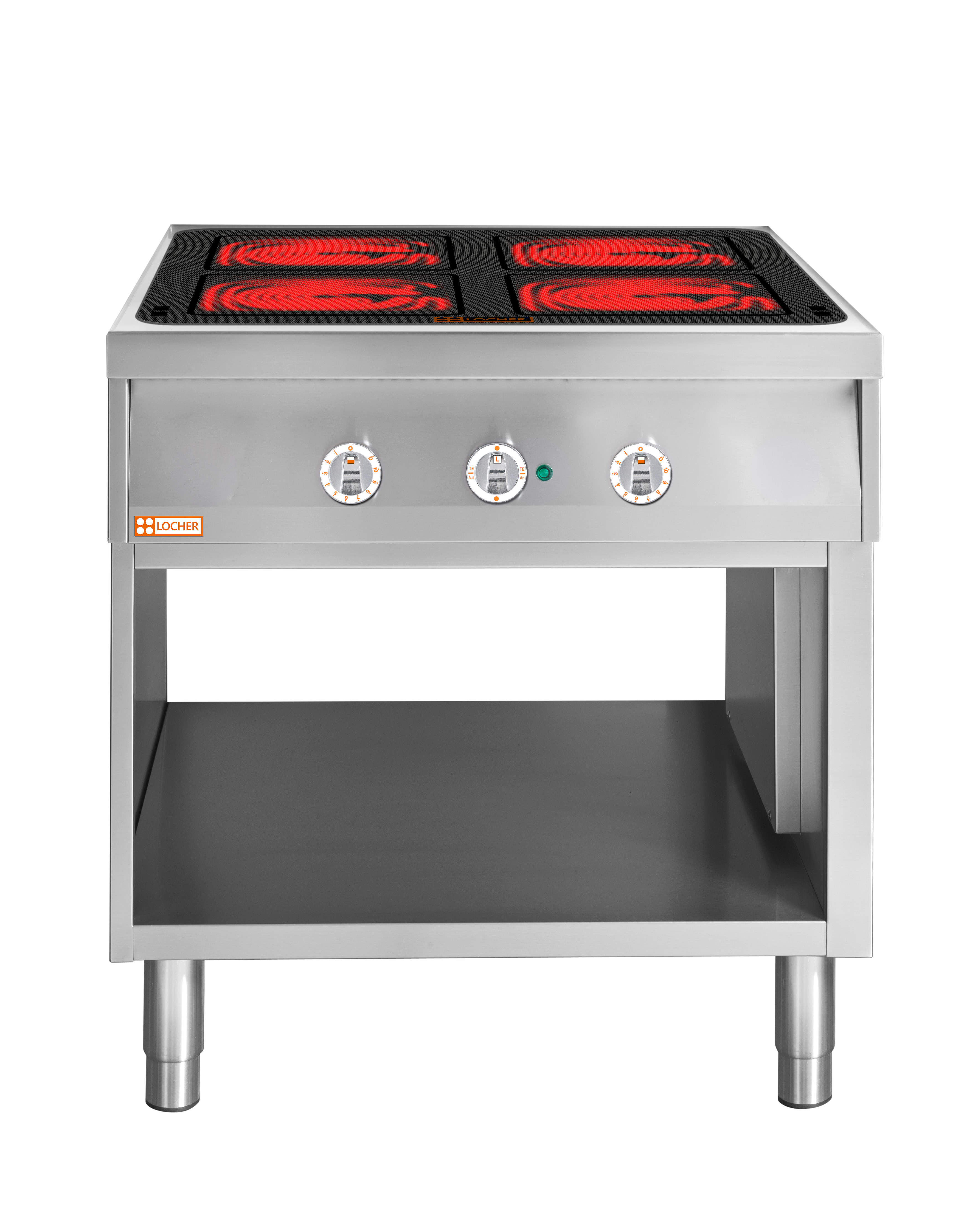 Locher Elektroherd Stand 900B, 4 Kochstellen à 4 kW Strahlheizkörper