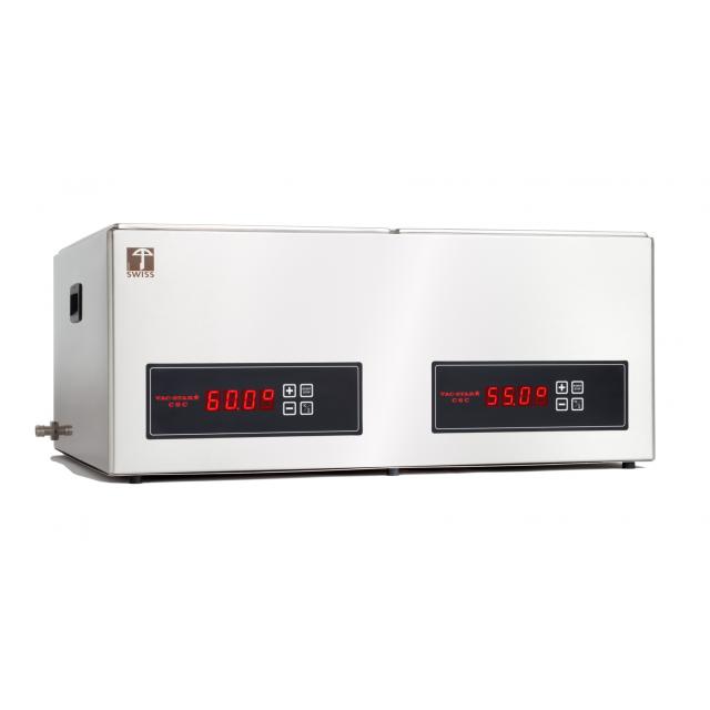 Sous-vide Wasserbad VAC-STAR CSC 20/2, 2 × 20 Liter, mit Wasserauslass und Inox-Deckel
