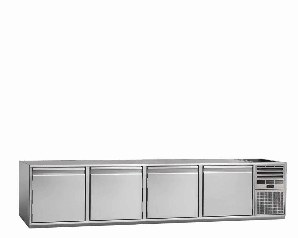 Kühlunterbau GN Premium, 4 Türen, H 490 mm, steckerfertig