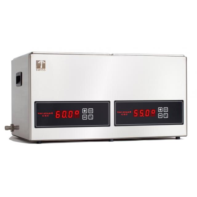 Sous-vide Wasserbad VAC-STAR CSC 09/2, 2 × 9 Liter, mit Wasserauslass und Inox-Deckel
