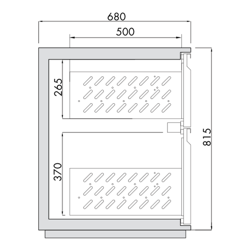 Ladenmodul Getränkekühltisch AT, Teilung 3/5, 1 Tür, Tiefe 680 mm