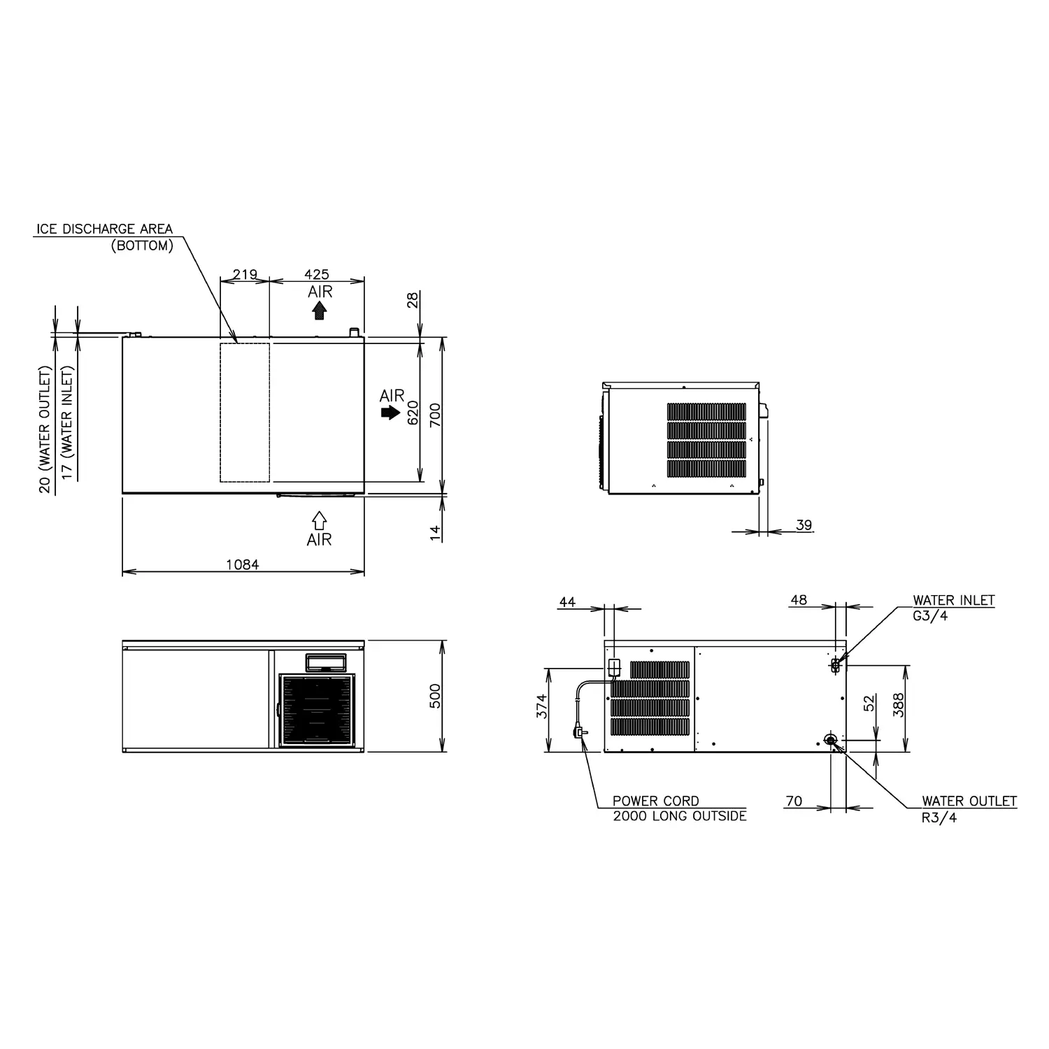 Eiswürfelmaschine HOSHIZAKI 210 kg/24h IM-240DPE