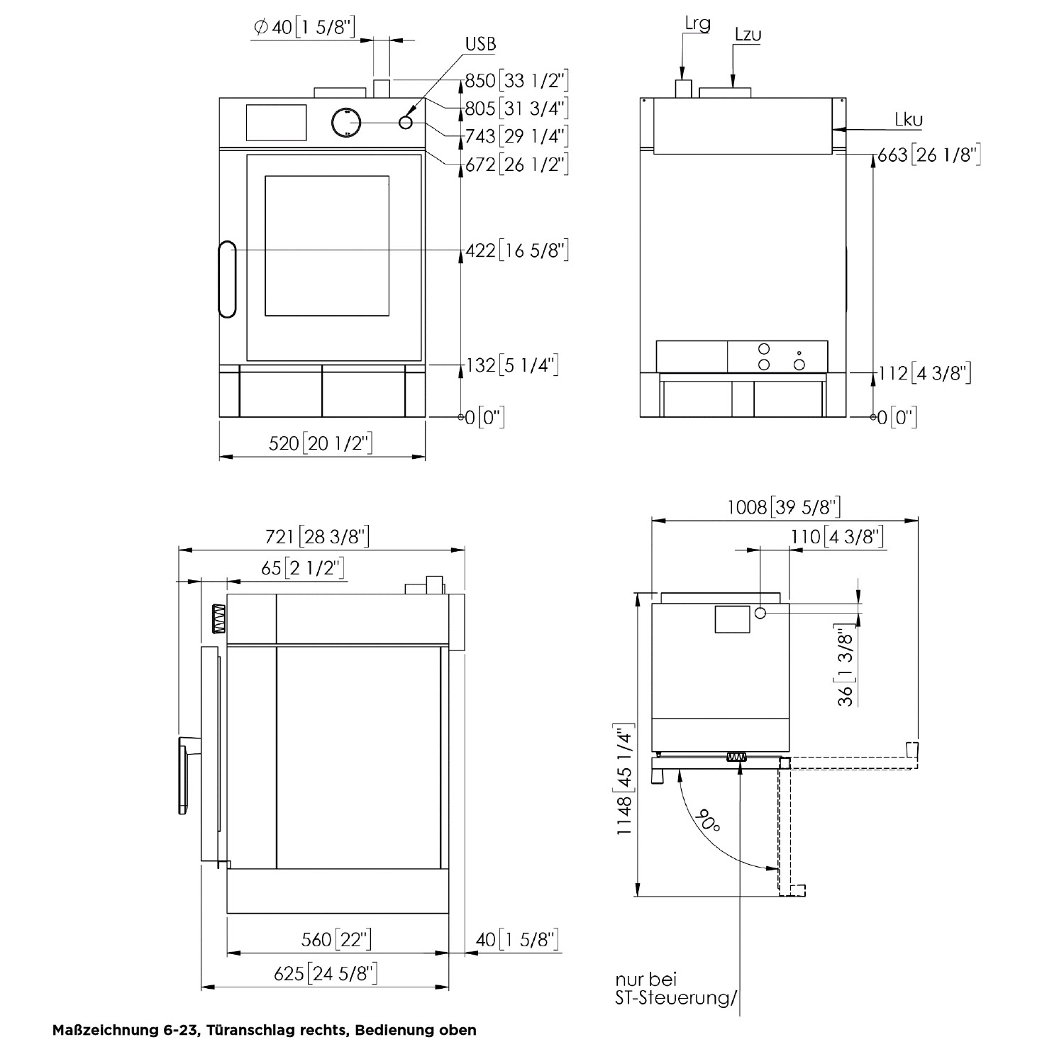Eloma-Joker-Heissluftdmpfer-6-23-Bedienung Oben-Rechtsanschlag-Frischdampfsystem-mobile-Edition-Serie-20-technische zeichnung