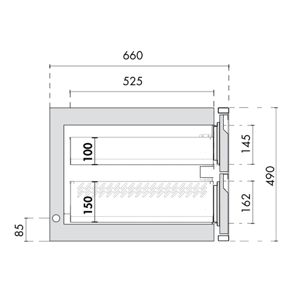 Ladenmodul 1/2 - 1/2 GN Premium, Korpushöhe 490 mm
