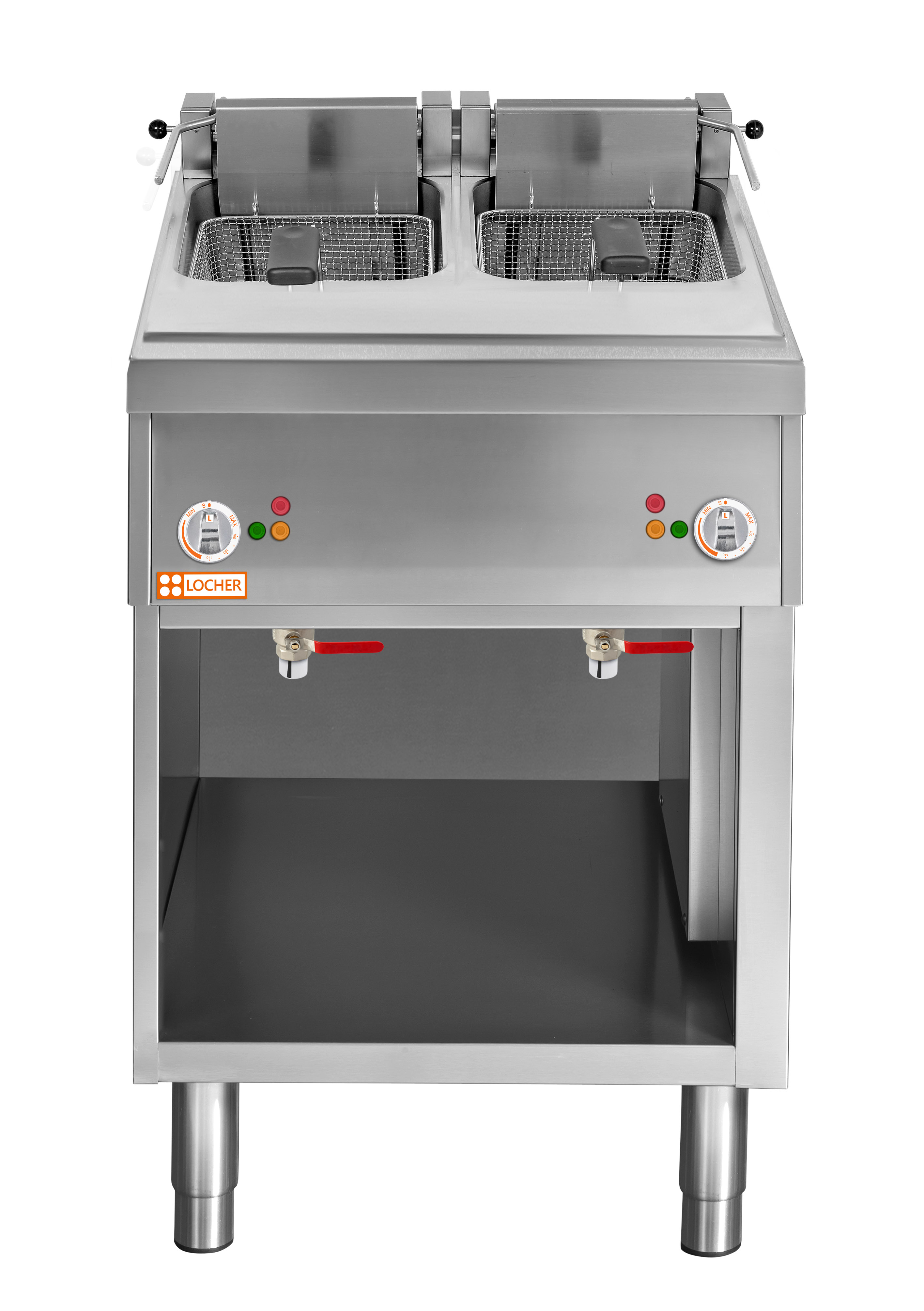 Locher Elektro-Fritteuse Stand 900B, 2 Becken Power, Breite 600 mm