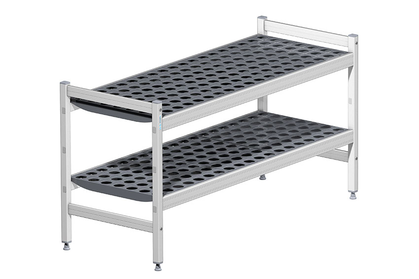 Fermostock Garderobe-Sitzbank 2 Ebenen 1200 x 460 x 600 mm