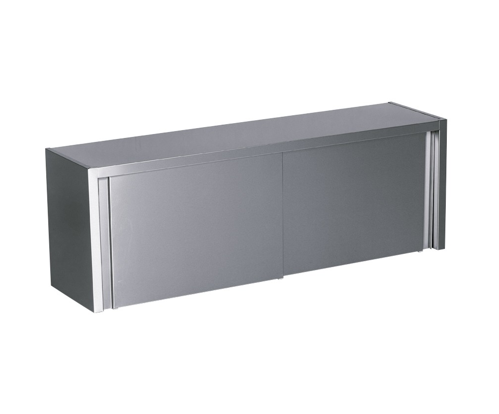Wandhängeschrank mit Schiebetüren, B 2000 × T 400 × H 550 mm – Chromonorm