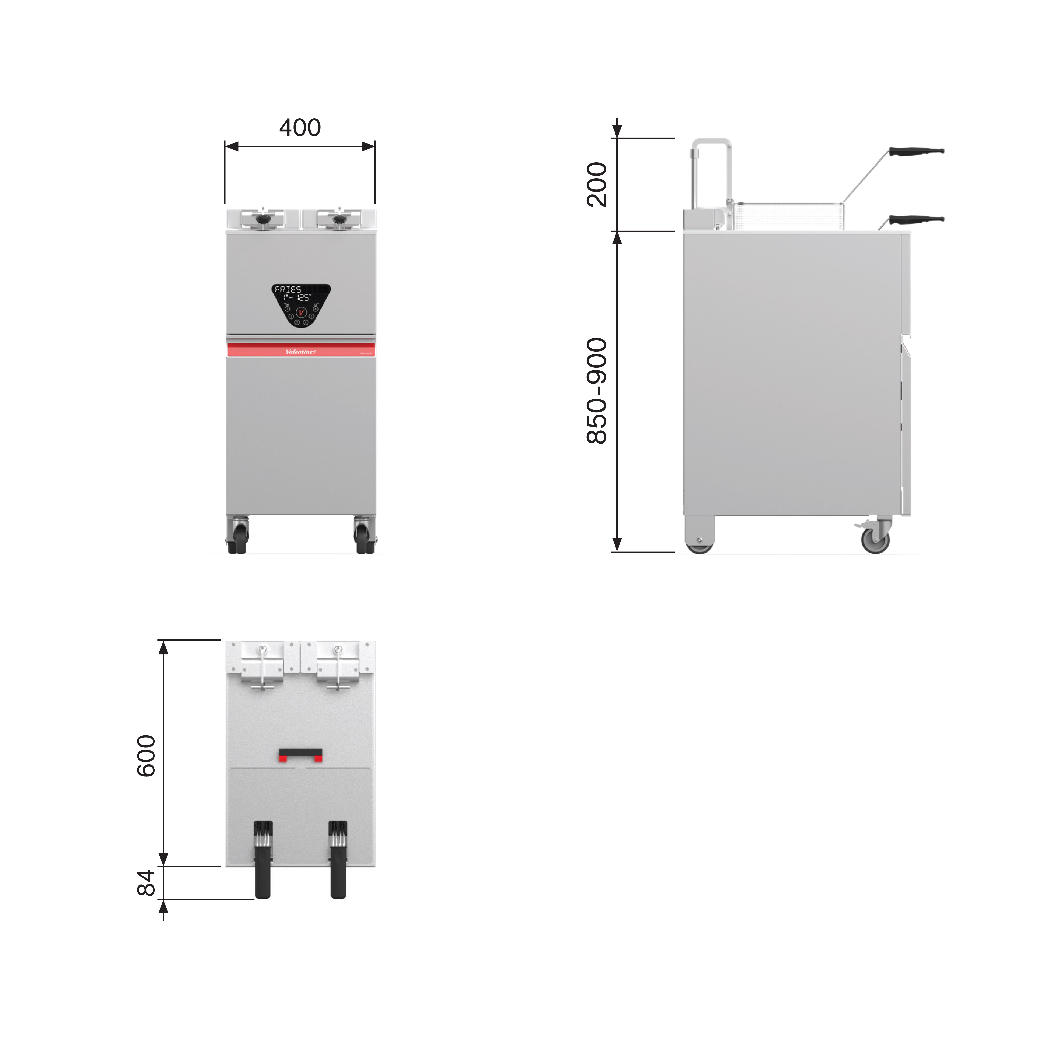 Standfritteuse Valentine The CORE Smart 400, 15-18 Liter, ohne Optionen