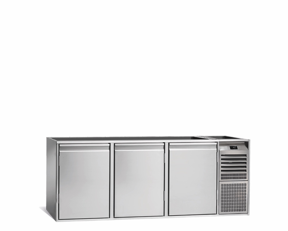 Saladette GN Premium, 3 Türen, H 700 mm, steckerfertig