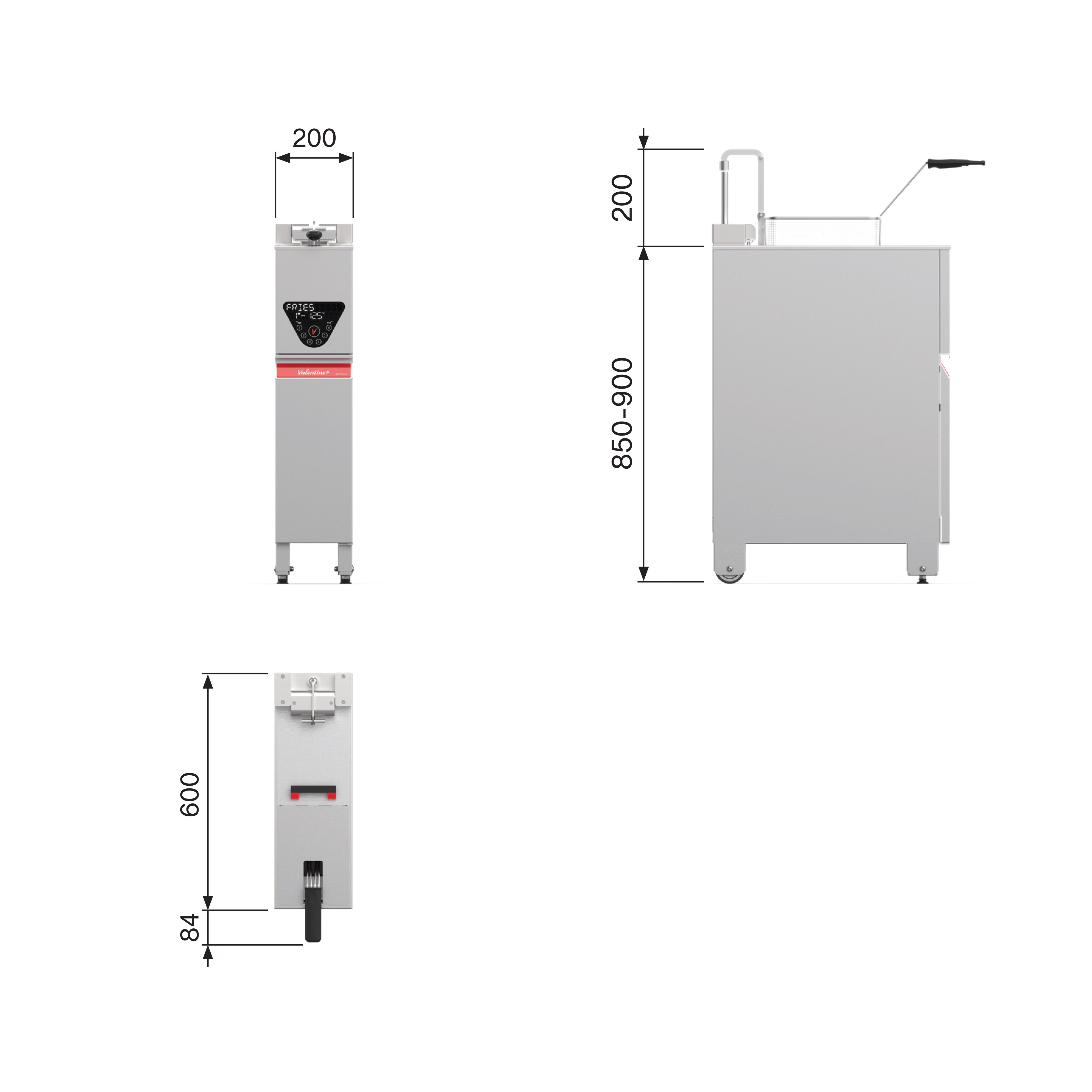 Standfritteuse Valentine The CORE Smart 200, 7-8 Liter, ohne Optionen