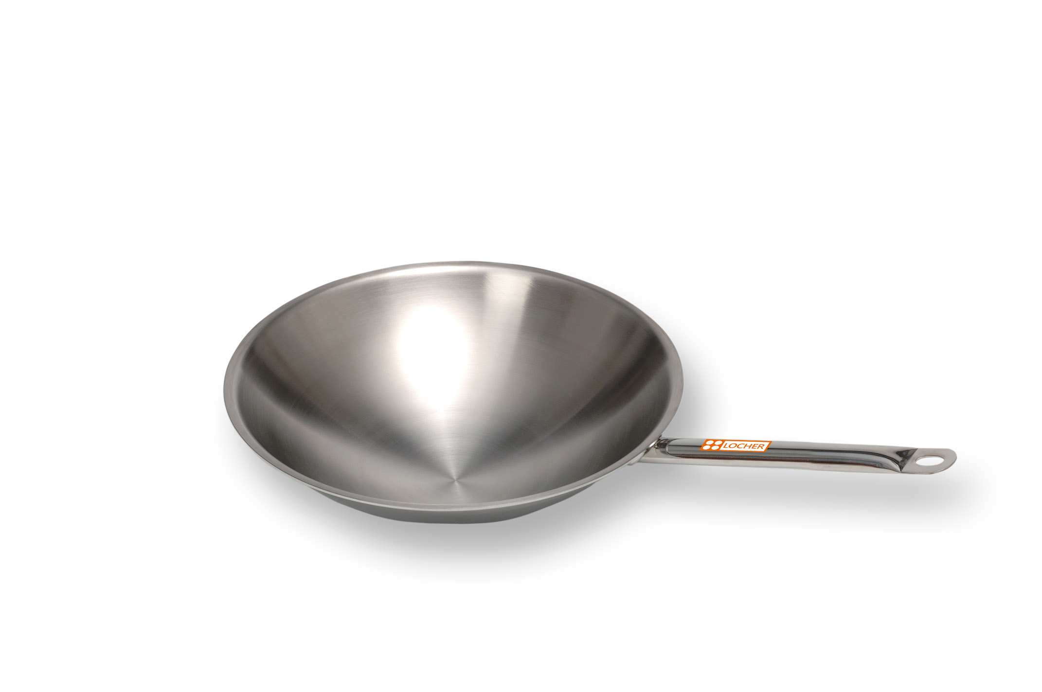 Locher Wok-Pfanne Edelstahl CNS 18/10, 4–5 Liter