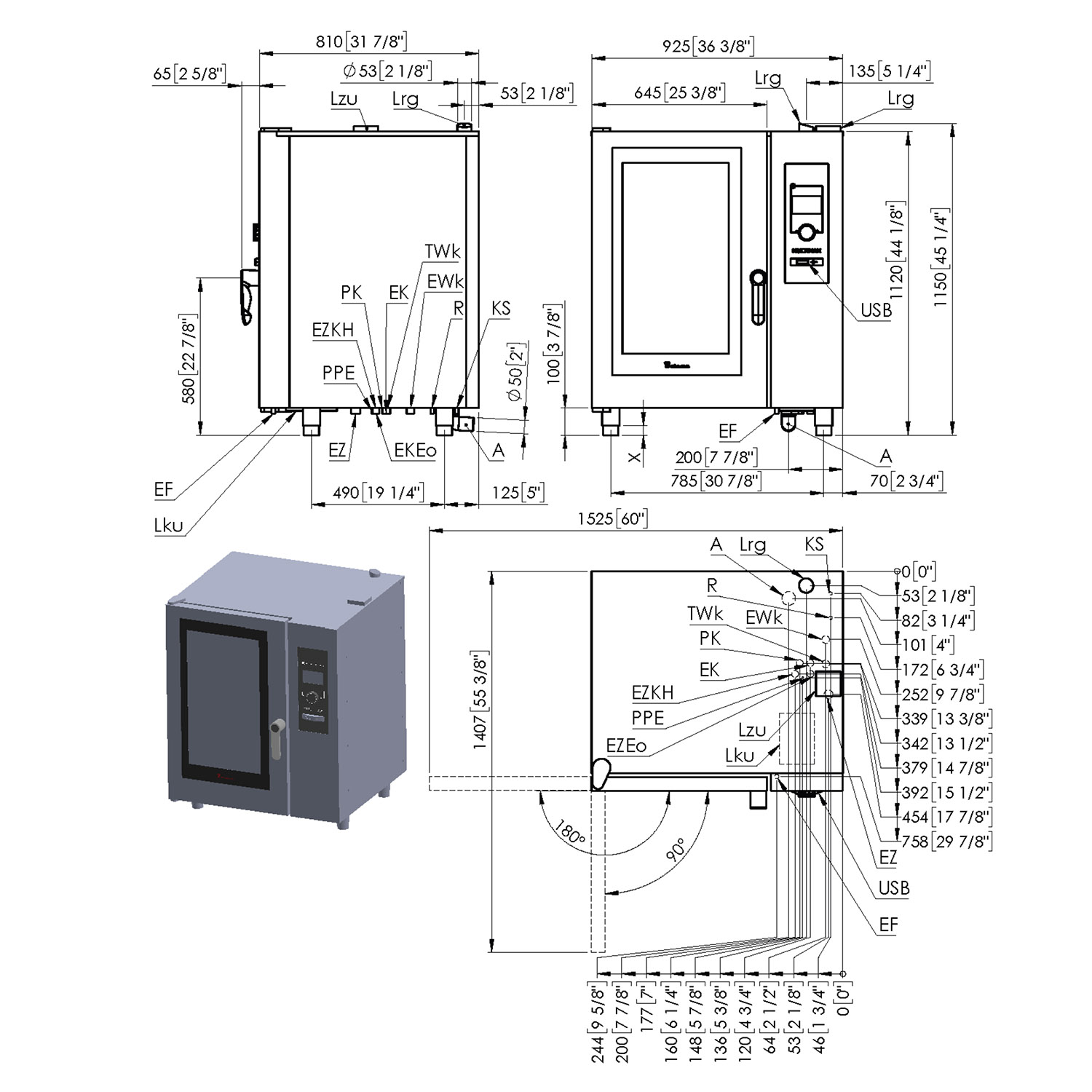 Eloma MULTIMAX, Kombidämpfer, Elektro, 10 x GN 1/1, Türanschlag links