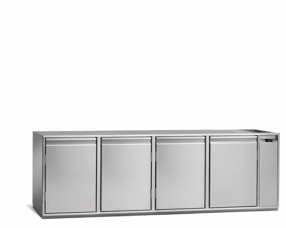 Getränkekühltisch AT, 4 Türen, H 815 × T 680 mm, zentralgekühlt