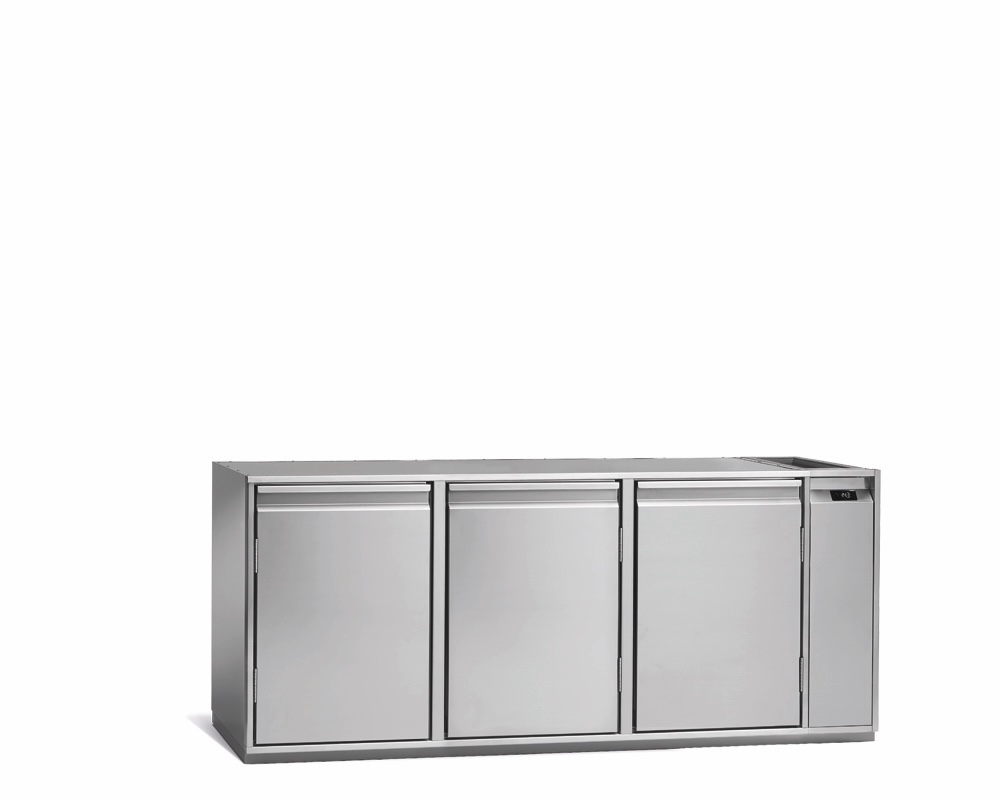 Getränkekühltisch AT, 3 Türen, H 815 × T 680 mm, zentralgekühlt