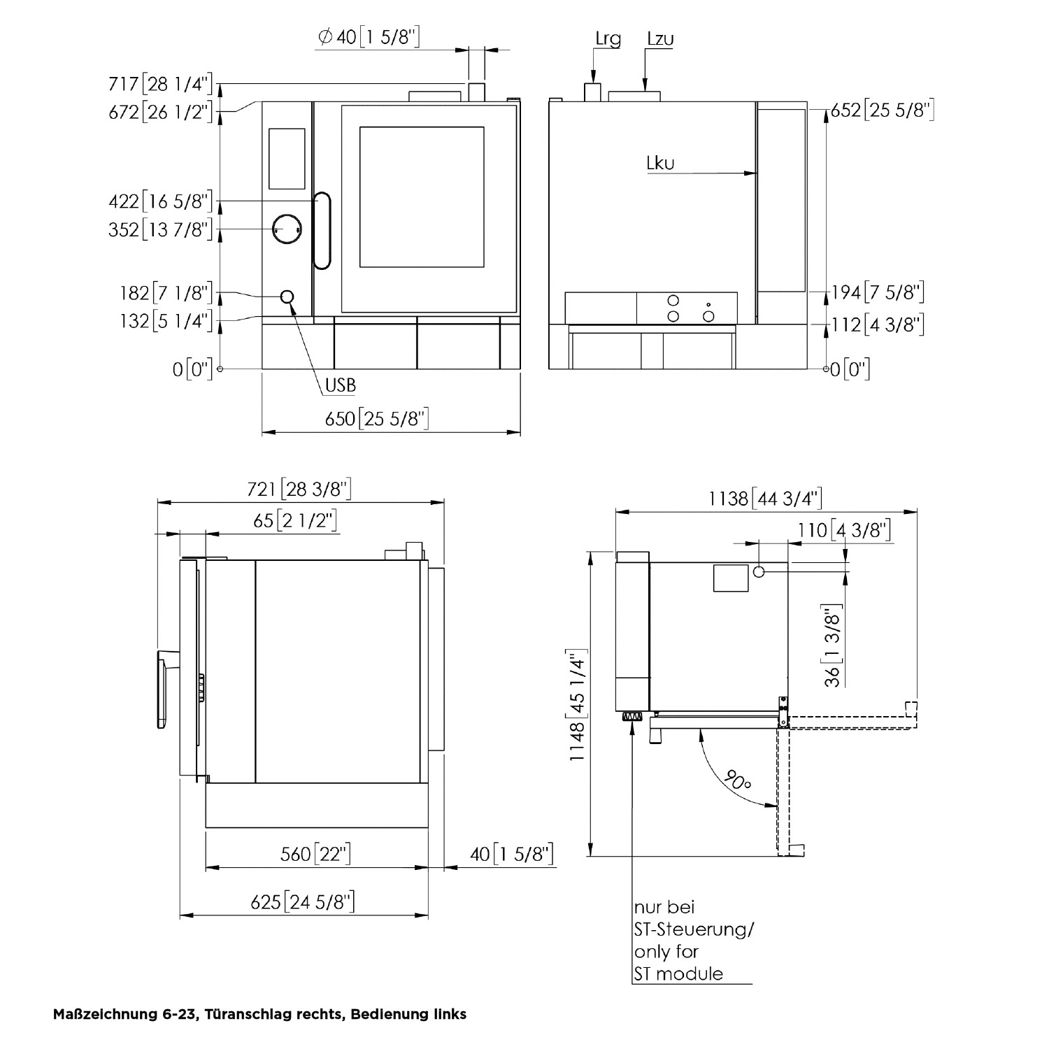 Eloma-Joker-Heissluftdmpfer-6-23-Bedienung-Links-Rechtssanschlag-Frischdampfsystem-mobile-Edition-Serie-20-technische zeichnung