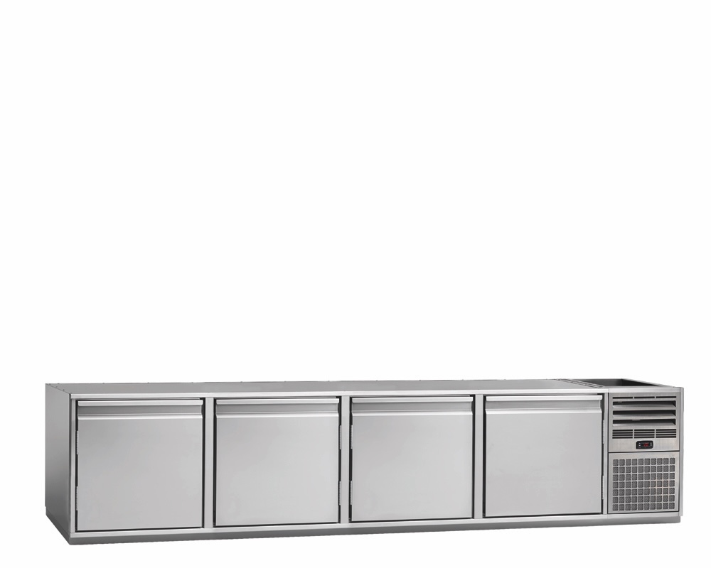 Tiefkühlunterbau GN Premium, 4 Türen, H 490 mm, steckerfertig