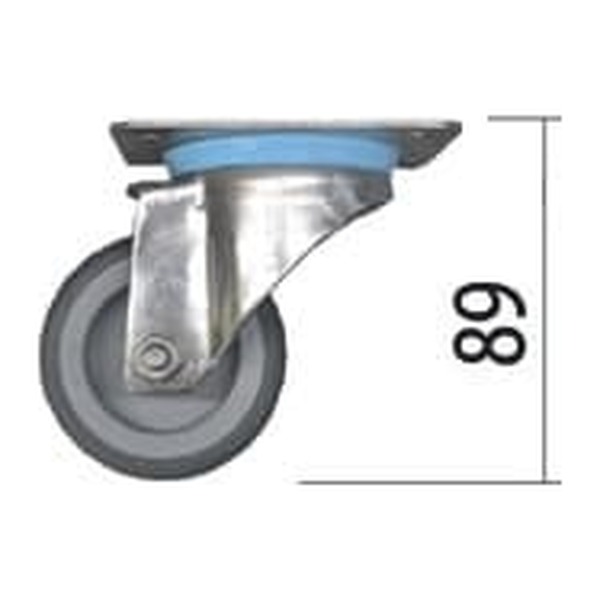 AGMA Lenkrolle mit Platte Ø 60 mm, Bauhöhe 89 mm, ohne Bremse