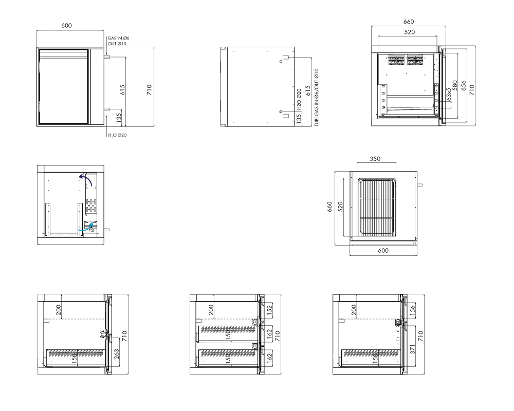 Saladette GN Premium, 1 Tür, H 700 mm, ohne I-Fach – technische Zeichnung
