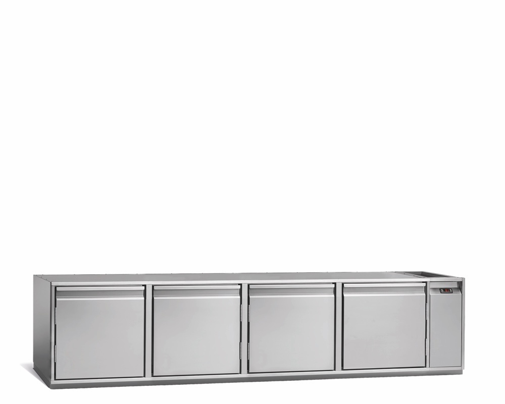 Getränkekühltisch AT, 4 Türen, H 480 × T 680 mm, zentralgekühlt