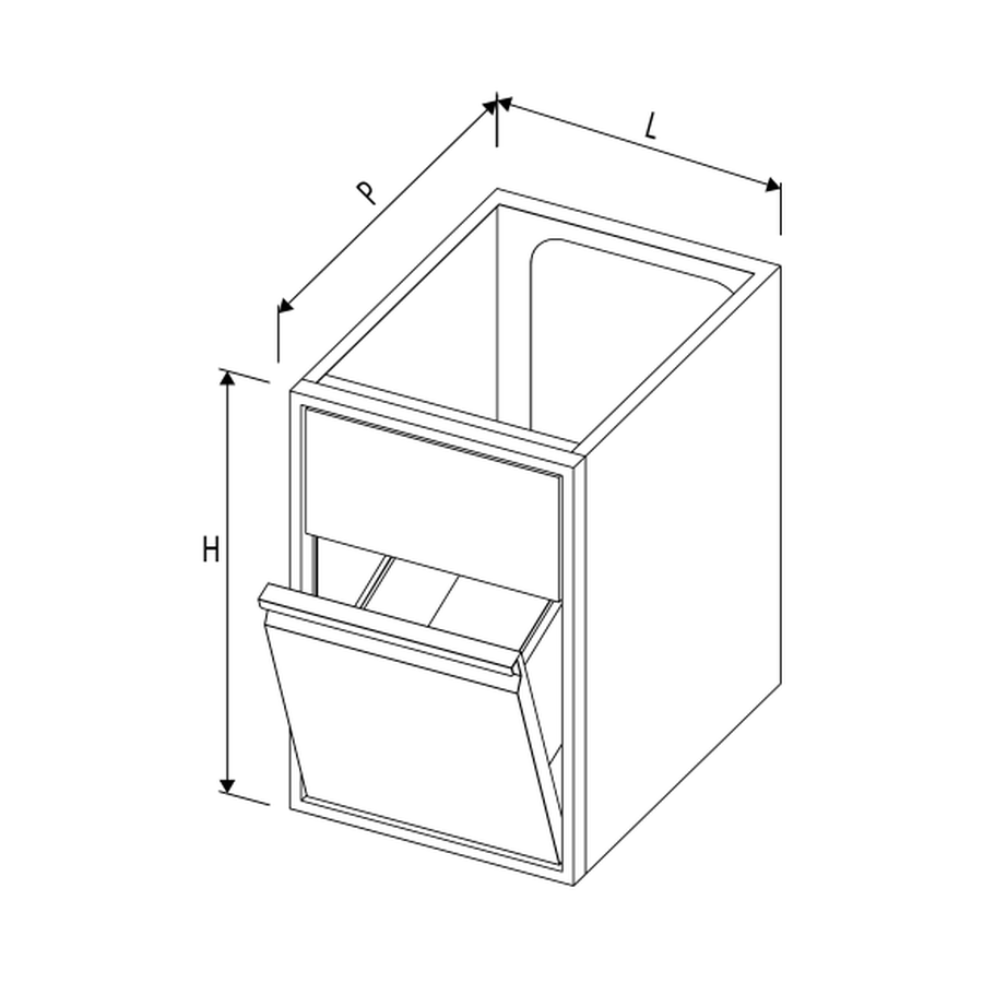 Unterspülmodul mit Müllkippschrank, B 400 × T 660 × H 710 mm – Complementary Line GN Premium