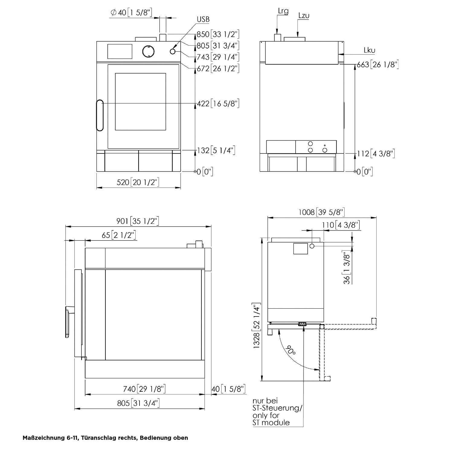 Eloma-Joker-Heissluftdmpfer-6-11-Bedienung Oben-Rechtsanschlag-Frischdampfsystem-mobile-Edition-Serie-20-technische zeichnung