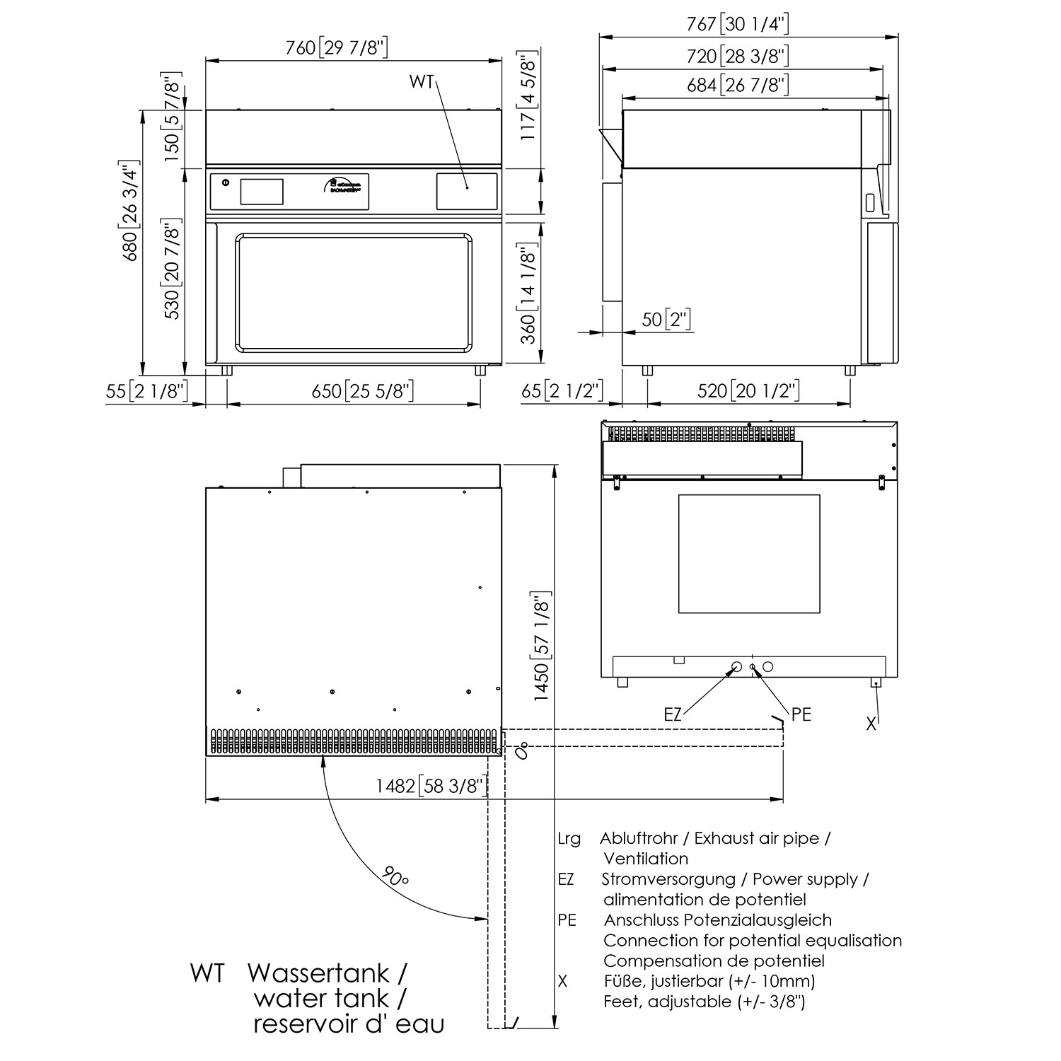 Eloma BACKMASTER, Ladenbackofen, Elektro, 3 x BN64, Türanschlag rechts