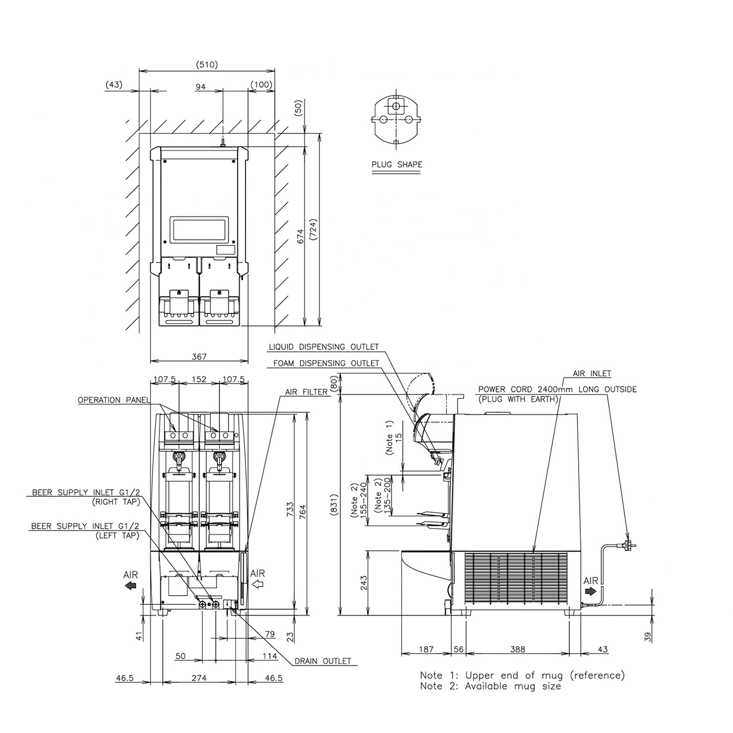 Beermatic Hoshizaki DBF-AS65WE-EU-HC Automatische Bierzapfanlage