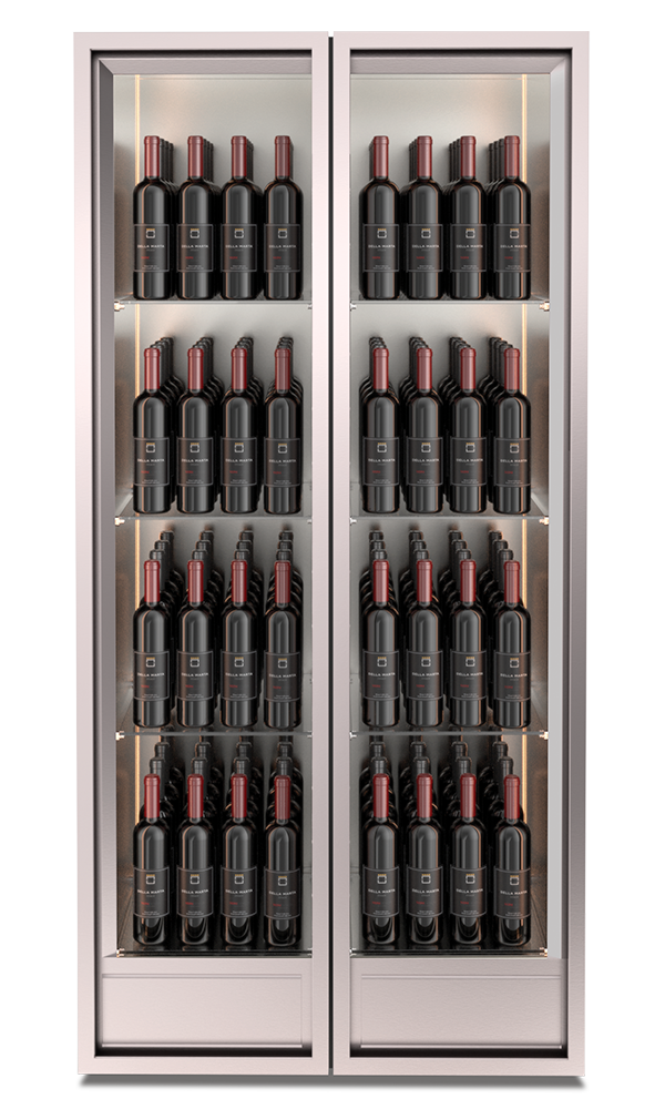 Weinvitrine Della Marta Nova M13 – 128 Flaschen stehend, Wandversion