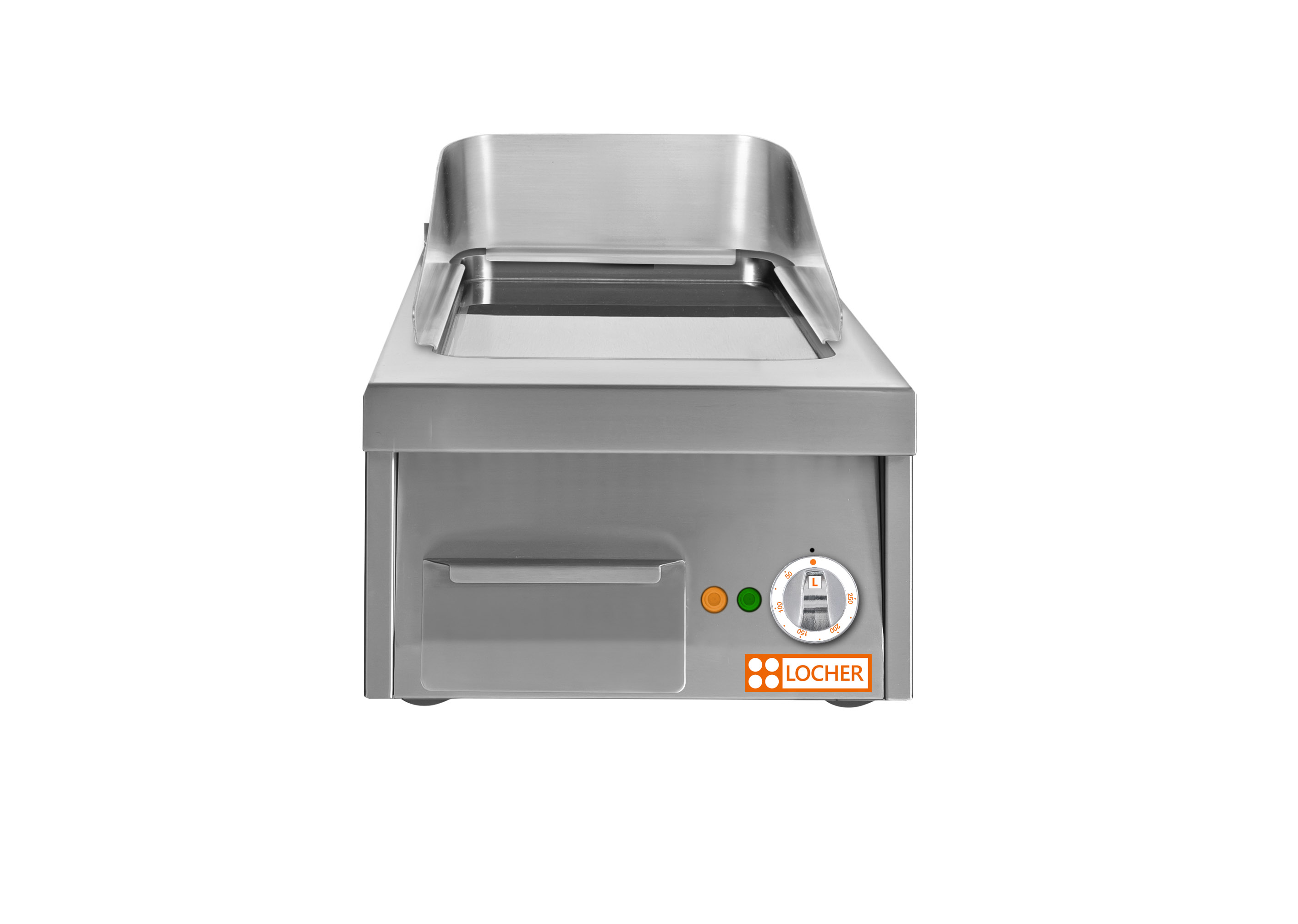 Locher Elektro-Bratplatte Flex 700, 400 mm, hartverchromt glatt