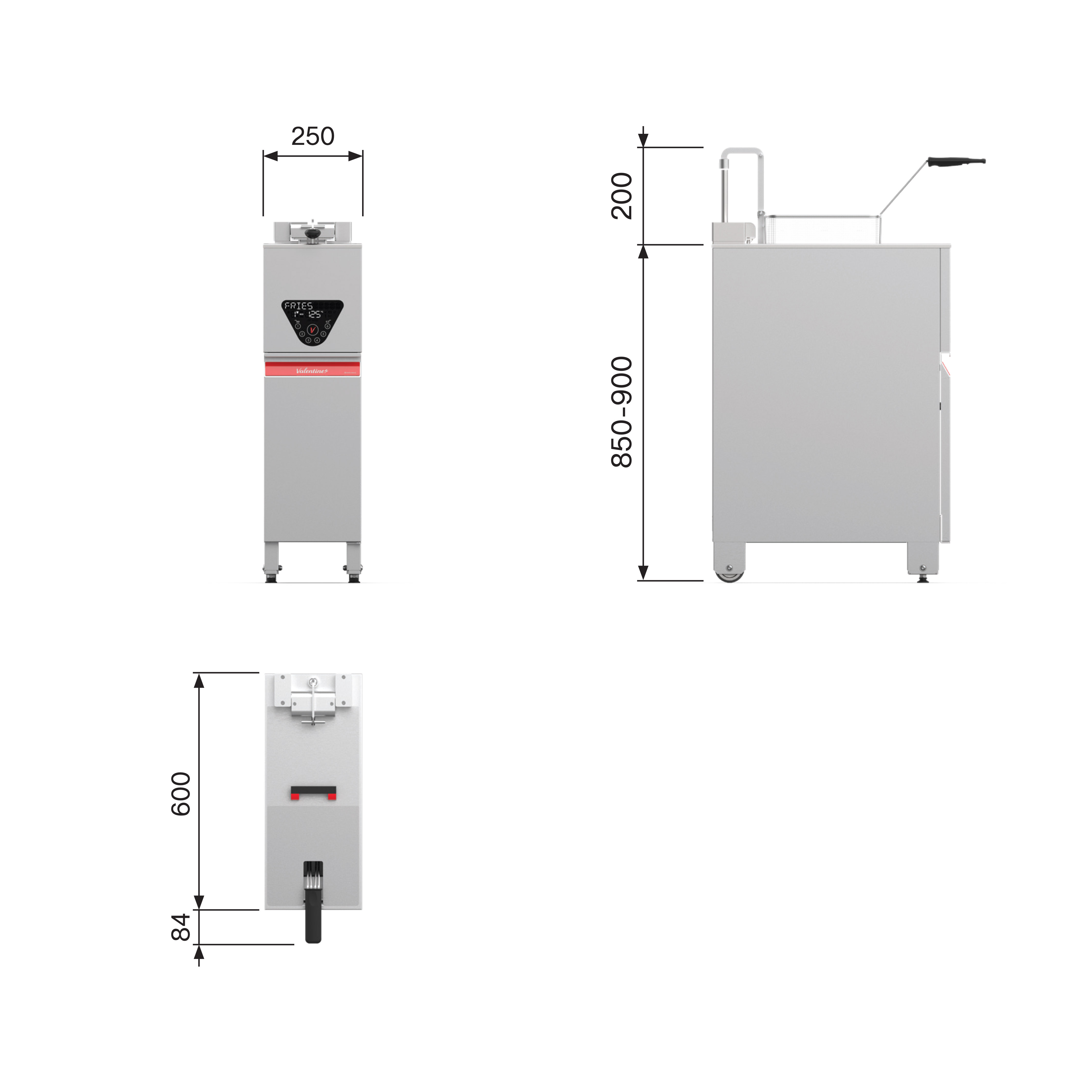 Standfritteuse Valentine The CORE Smart 250, 9-10 Liter, ohne Optionen